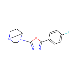 Fc1ccc(-c2nnc(N3CCN4CCC3CC4)o2)cc1 ZINC000096269588