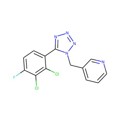 Fc1ccc(-c2nnnn2Cc2cccnc2)c(Cl)c1Cl ZINC000035846505