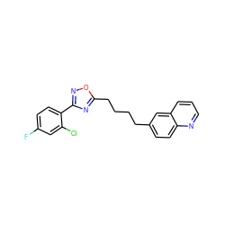 Fc1ccc(-c2noc(CCCCc3ccc4ncccc4c3)n2)c(Cl)c1 ZINC000040974997