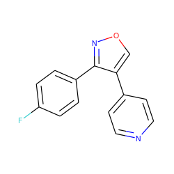 Fc1ccc(-c2nocc2-c2ccncc2)cc1 ZINC000003942435