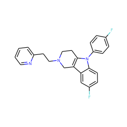 Fc1ccc(-n2c3c(c4cc(F)ccc42)CN(CCc2ccccn2)CC3)cc1 ZINC000029480007