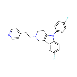 Fc1ccc(-n2c3c(c4cc(F)ccc42)CN(CCc2ccncc2)CC3)cc1 ZINC000029484235