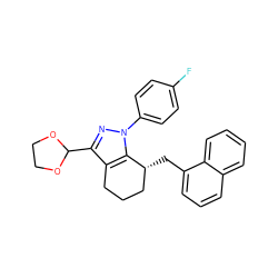 Fc1ccc(-n2nc(C3OCCO3)c3c2[C@H](Cc2cccc4ccccc24)CCC3)cc1 ZINC000026568702