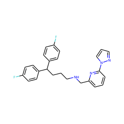 Fc1ccc(C(CCCNCc2cccc(-n3cccn3)n2)c2ccc(F)cc2)cc1 ZINC000013782313