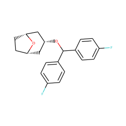 Fc1ccc(C(O[C@@H]2C[C@@H]3CC[C@H](C2)O3)c2ccc(F)cc2)cc1 ZINC000100878439