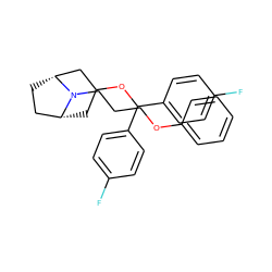 Fc1ccc(C(OC2C[C@@H]3CC[C@H](C2)N3CCCOc2ccccc2)c2ccc(F)cc2)cc1 ZINC000013580498