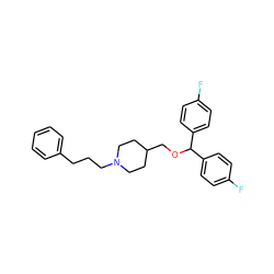 Fc1ccc(C(OCC2CCN(CCCc3ccccc3)CC2)c2ccc(F)cc2)cc1 ZINC000013746590