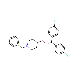 Fc1ccc(C(OCC2CCN(Cc3ccccc3)CC2)c2ccc(F)cc2)cc1 ZINC000013746598