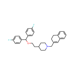 Fc1ccc(C(OCCC2CCN(CC3=Cc4ccccc4CC3)CC2)c2ccc(F)cc2)cc1 ZINC000013683688