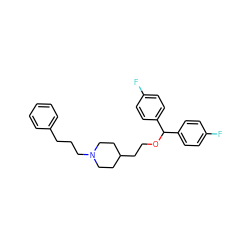 Fc1ccc(C(OCCC2CCN(CCCc3ccccc3)CC2)c2ccc(F)cc2)cc1 ZINC000013491392