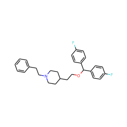 Fc1ccc(C(OCCC2CCN(CCc3ccccc3)CC2)c2ccc(F)cc2)cc1 ZINC000013746580