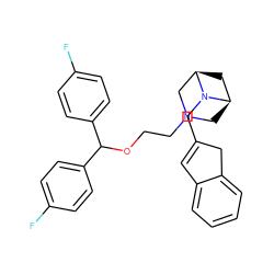 Fc1ccc(C(OCCN2C[C@@H]3C[C@H](C2)N3CC2=Cc3ccccc3C2)c2ccc(F)cc2)cc1 ZINC000028713794