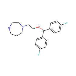 Fc1ccc(C(OCCN2CCCNCC2)c2ccc(F)cc2)cc1 ZINC000022938491