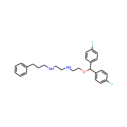 Fc1ccc(C(OCCNCCNCCCc2ccccc2)c2ccc(F)cc2)cc1 ZINC000026575479