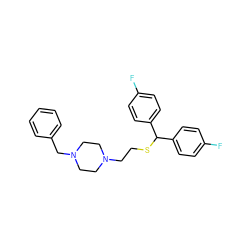 Fc1ccc(C(SCCN2CCN(Cc3ccccc3)CC2)c2ccc(F)cc2)cc1 ZINC001772571146