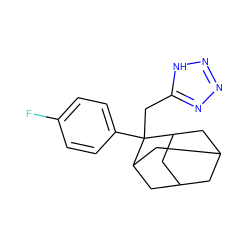 Fc1ccc(C2(Cc3nnn[nH]3)C3CC4CC(C3)CC2C4)cc1 ZINC000103231599