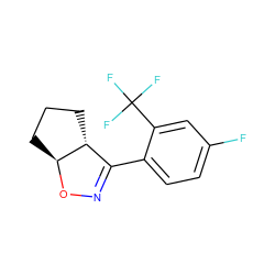 Fc1ccc(C2=NO[C@H]3CCC[C@H]23)c(C(F)(F)F)c1 ZINC000095577876