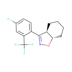 Fc1ccc(C2=NO[C@H]3CCCC[C@H]23)c(C(F)(F)F)c1 ZINC000095574296