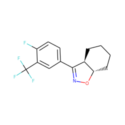 Fc1ccc(C2=NO[C@H]3CCCC[C@H]23)cc1C(F)(F)F ZINC000095574949