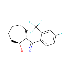 Fc1ccc(C2=NO[C@H]3CCCCC[C@H]23)c(C(F)(F)F)c1 ZINC000095579575