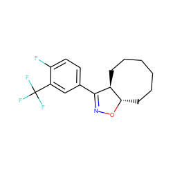 Fc1ccc(C2=NO[C@H]3CCCCCC[C@H]23)cc1C(F)(F)F ZINC000095578414