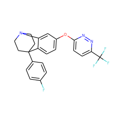 Fc1ccc(C23CCN(CC2)Cc2cc(Oc4ccc(C(F)(F)F)nn4)ccc23)cc1 ZINC000114349824