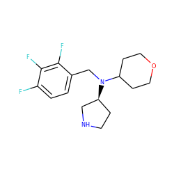 Fc1ccc(CN(C2CCOCC2)[C@H]2CCNC2)c(F)c1F ZINC000028948835