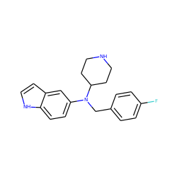 Fc1ccc(CN(c2ccc3[nH]ccc3c2)C2CCNCC2)cc1 ZINC000043064011