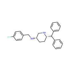 Fc1ccc(CN[C@H]2CC[C@@H](C(c3ccccc3)c3ccccc3)NC2)cc1 ZINC000038289027