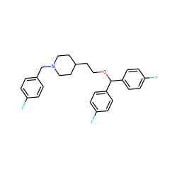 Fc1ccc(CN2CCC(CCOC(c3ccc(F)cc3)c3ccc(F)cc3)CC2)cc1 ZINC000013494208