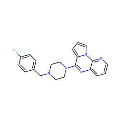 Fc1ccc(CN2CCN(c3nc4cccnc4n4cccc34)CC2)cc1 ZINC000013762466