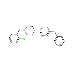 Fc1ccc(CN2CCN(c3ncc(Cc4ccccc4)cn3)CC2)c(Cl)c1 ZINC000095598891