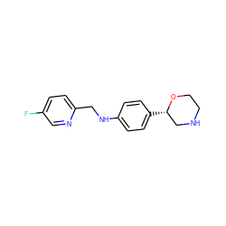 Fc1ccc(CNc2ccc([C@H]3CNCCO3)cc2)nc1 ZINC000149986072