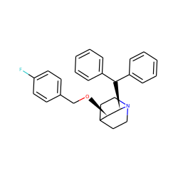 Fc1ccc(CO[C@@H]2C3CCN(CC3)[C@@H]2C(c2ccccc2)c2ccccc2)cc1 ZINC000013744497