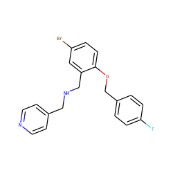 Fc1ccc(COc2ccc(Br)cc2CNCc2ccncc2)cc1 ZINC000004661537