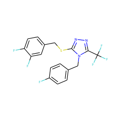 Fc1ccc(Cn2c(SCc3ccc(F)c(F)c3)nnc2C(F)(F)F)cc1 ZINC000004107086