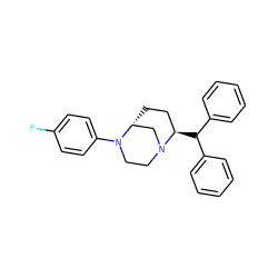 Fc1ccc(N2CCN3C[C@H]2CC[C@H]3C(c2ccccc2)c2ccccc2)cc1 ZINC000036271449