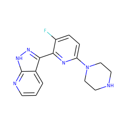 Fc1ccc(N2CCNCC2)nc1-c1n[nH]c2ncccc12 ZINC000095580903