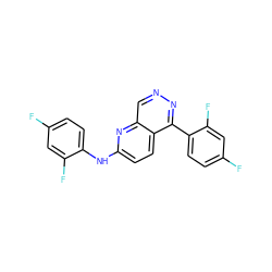 Fc1ccc(Nc2ccc3c(-c4ccc(F)cc4F)nncc3n2)c(F)c1 ZINC000068204813