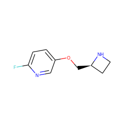 Fc1ccc(OC[C@@H]2CCN2)cn1 ZINC000006536612