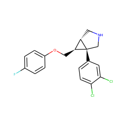 Fc1ccc(OC[C@H]2[C@@H]3CNC[C@@]32c2ccc(Cl)c(Cl)c2)cc1 ZINC000045358016