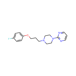 Fc1ccc(OCCCN2CCN(c3ncccn3)CC2)cc1 ZINC000060992903