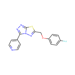 Fc1ccc(OCc2nn3c(-c4ccncc4)nnc3s2)cc1 ZINC000002180686