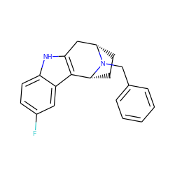 Fc1ccc2[nH]c3c(c2c1)[C@H]1CC[C@@H](C3)N1Cc1ccccc1 ZINC000027102235