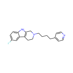 Fc1ccc2[nH]c3c(c2c1)CCN(CCCCc1ccncc1)C3 ZINC000036093024