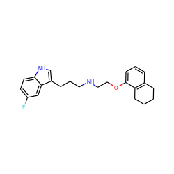 Fc1ccc2[nH]cc(CCCNCCOc3cccc4c3CCCC4)c2c1 ZINC000013581121