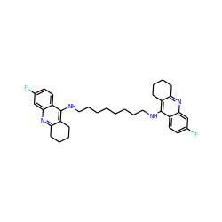 Fc1ccc2c(NCCCCCCCCNc3c4c(nc5cc(F)ccc35)CCCC4)c3c(nc2c1)CCCC3 ZINC000014946308