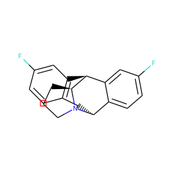 Fc1ccc2c(c1)[C@H]1c3cc(F)ccc3[C@H](C2)N2CCC[C@@H]12 ZINC000169476789