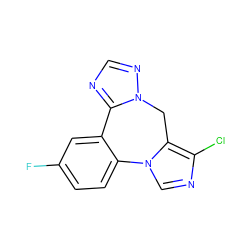 Fc1ccc2c(c1)-c1ncnn1Cc1c(Cl)ncn1-2 ZINC000035963678