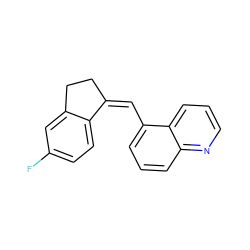 Fc1ccc2c(c1)CC/C2=C/c1cccc2ncccc12 ZINC000013610858